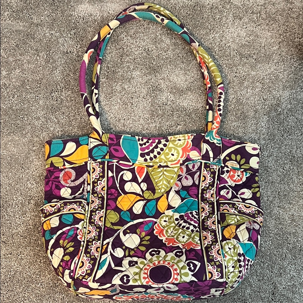Vera Bradley Purple and Green Floral Tote